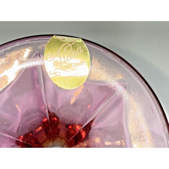 2 Vintage Tiara Indiana Glass Pink/Plum Fade Last Supper Wine Chalice Goblets 7” - Picture 12 of 16